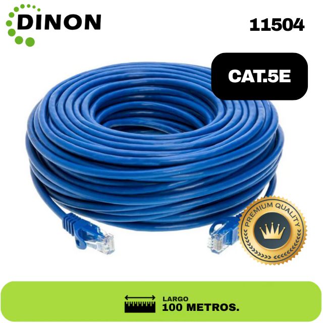 PATCH CORD 100 MTS CAT5E AZUL CCA DINON. sku:11504