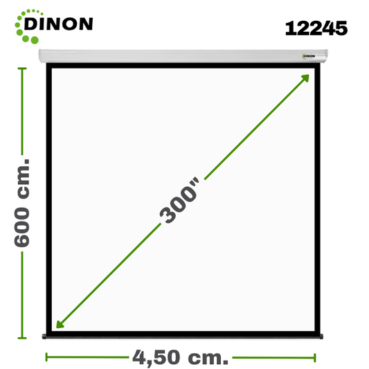 Telon Eléctrico Dinon PREMIUM 6,00 x 4,50 (300") C/Remoto 4:3 - sku: 12245