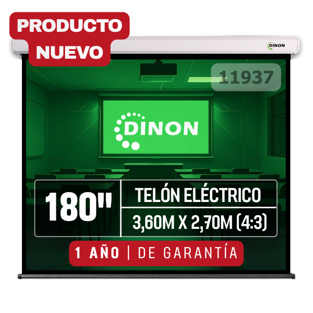 Telón Eléctrico Dinon con Motor Silencioso 3,60x2,70m (180'') - SKU:11937