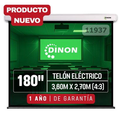 Telón Eléctrico Dinon con Motor Silencioso 3,60x2,70m (180'') - SKU:11937