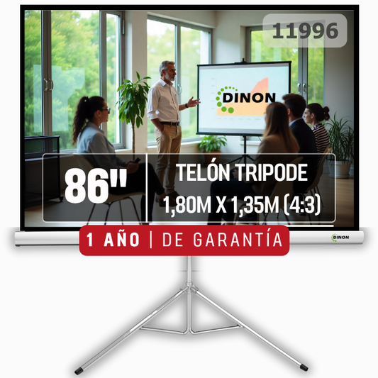 TELON CON TRIPODE DINON PREMIUM 1,80 X 1,35 (86" DIAGONAL) 4:3- Sku: 11996