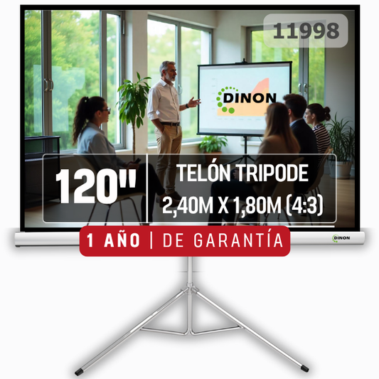 TELON CON TRIPODE DINON PREMIUM 2,40 X 1,80 (120" DIAGONAL) 4:3 - Sku: 11998