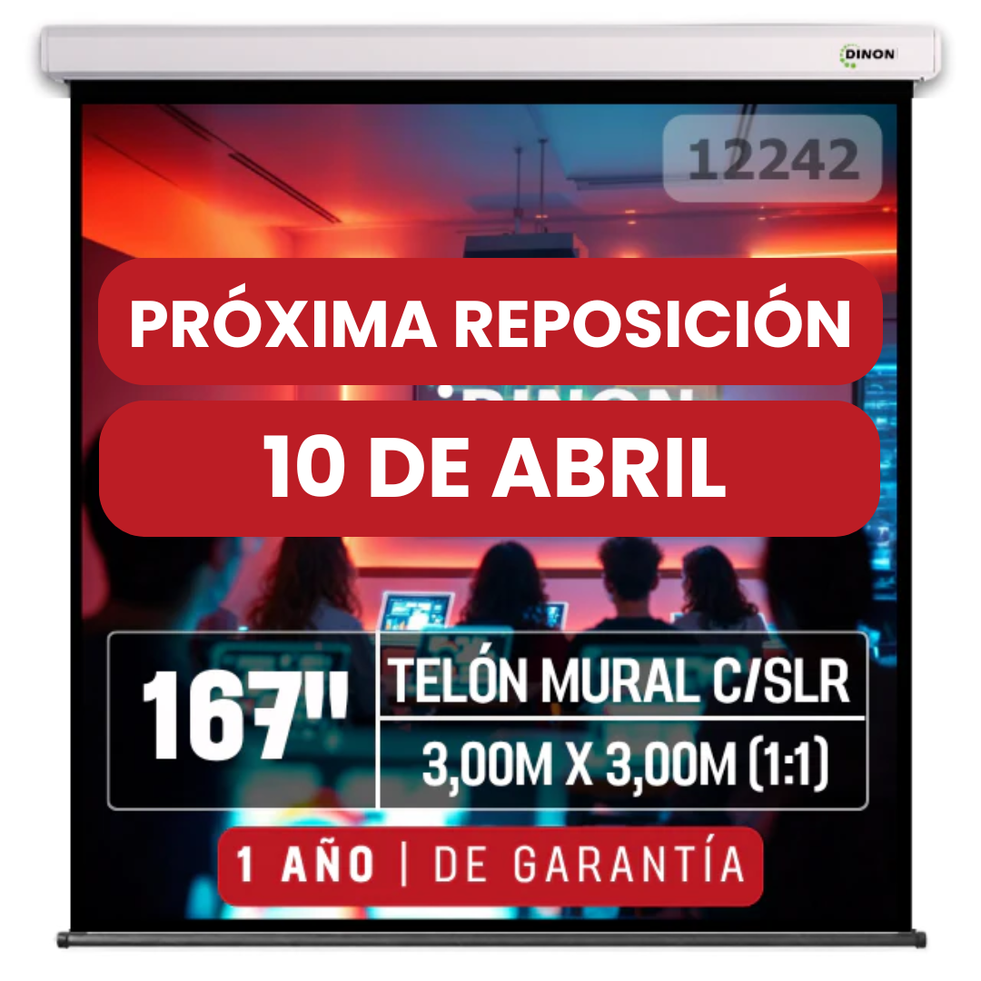 Telón Mural Manual Dinon con SLR 3,00x3,00m (167'') - SKU:12242