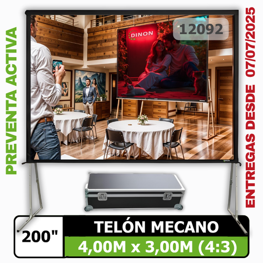 Telon Mecano / Fast Fold Dinon 4,00 x 3,00 (200") / 4:3 - Sku: 12092