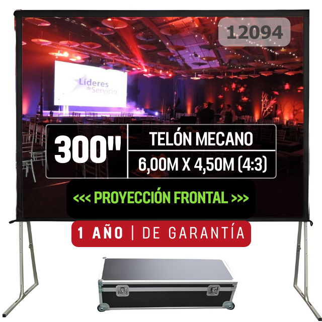 Telón Mecano Dinon Transportable con 3 Patas de Apoyo 6x4,50m (300'') - SKU:12094
