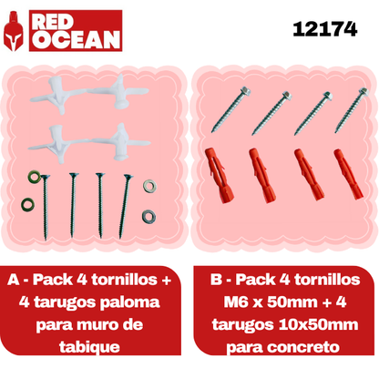 Soporte  TV Universal Fijo 32"-80", 1.2 mm, VESA Máx. 600x400, 45 kg, RedOcean - SKU: 12174