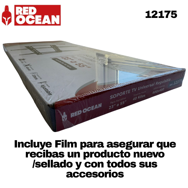 Soporte TV Universal Regulable 23"-55", 1.2 mm, VESA Máx. 400x400, 40 kg, RedOcean - SKU: 12175