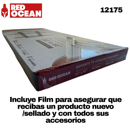 Soporte TV Universal Regulable 23"-55", 1.2 mm, VESA Máx. 400x400, 40 kg, RedOcean - SKU: 12175