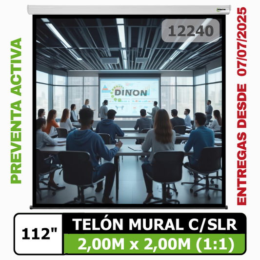 Telon Mural Dinon 2,00 x 2,00 Metros con SLR* (112" Diagonal) 1:1 - sku: 12240