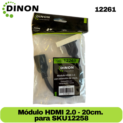 MODULO HDMI 2.0 CON EXTENSIÓN DE 20CM PARA WALLPLATE 12258 - SKU:12261