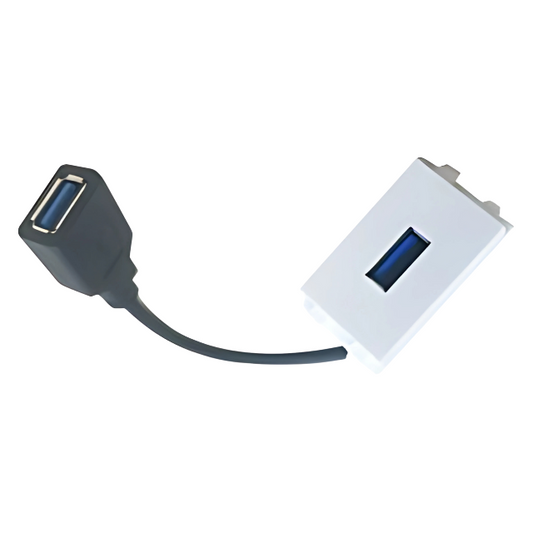 MODULO USB 3.0 TIPO A CON EXTENSIÓN DE 10CM PARA WALLPLATE 12258 - SKU: MODULO USB 3.0 TIPO A CON EXTENSIÓN DE 10CM PARA WALLPLATE 12260