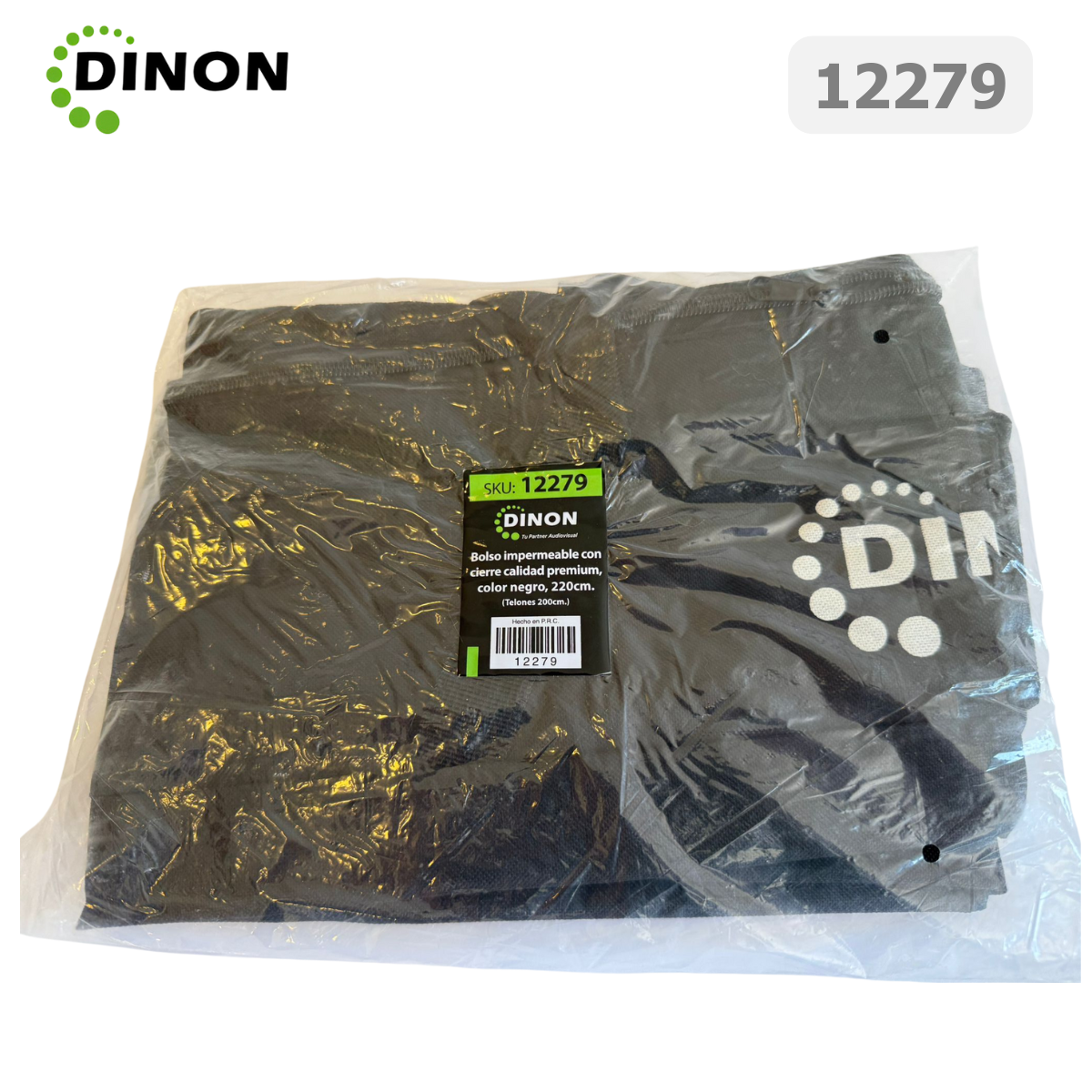 Bolso Impermeable DINON con cierre calidad premium, color negro, 220cm (telones 200cm) - sku: 12279