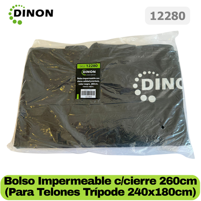 Bolso Impermeable Dinon con Cierre Calidad Premium, Color Negro, 260 cm (Telones 240 cm) - SKU: 12280