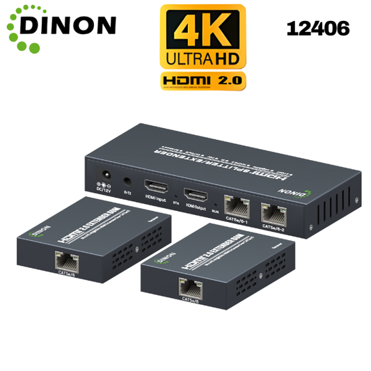Extensor Splitter Hdmi 2.0 4K@60Hz 60M 1X2 Poc Ir Edid - SKU: 12406