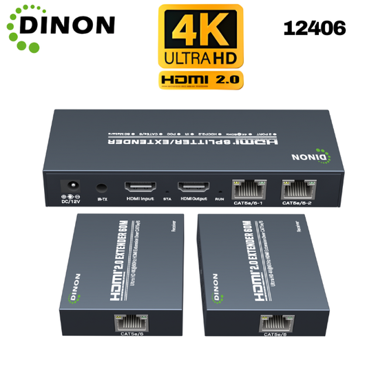 Extensor Splitter Hdmi 2.0 4K@60Hz 60M 1X2 Poc Ir Edid - SKU: 12406