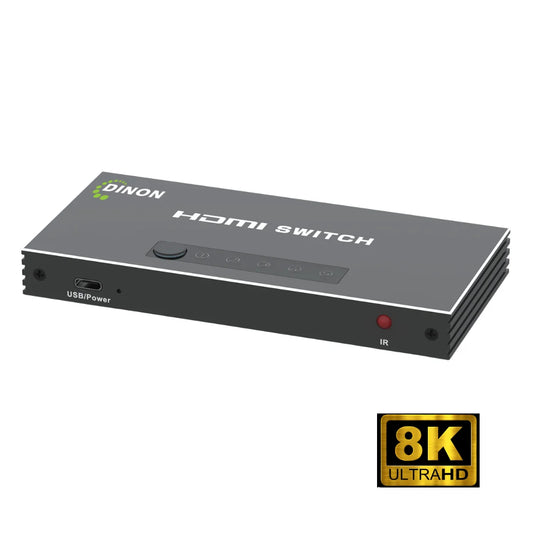 Switch HDMI 2.1 8K@60Hz 4x1 Heavy Duty con Control Remoto DINON