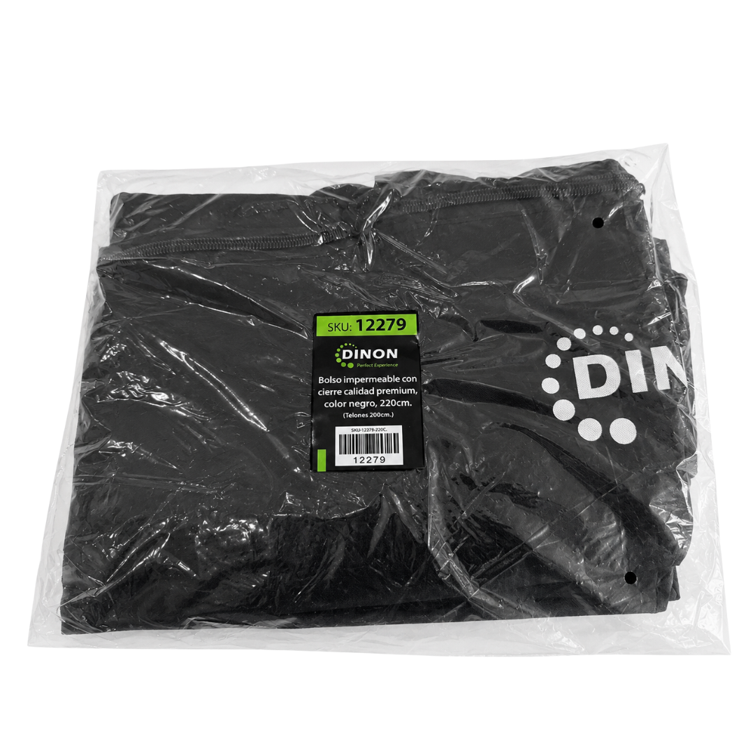 Bolso Impermeable DINON con cierre calidad premium, color negro, 220cm (telones 200cm)