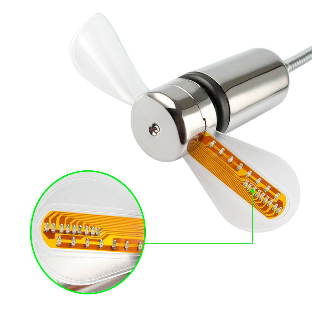 RELOJ VENTILADOR PORTATIL USB LED - SKU: 9753