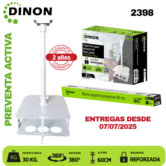 SOPORTE PARA PROYECTOR TIPO JAULA SEGURIDAD DINON, 60CM, HASTA 30KG - SKU2398