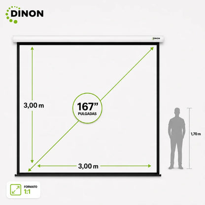 Telón Eléctrico Dinon con Motor Silencioso 3x3m (167'')