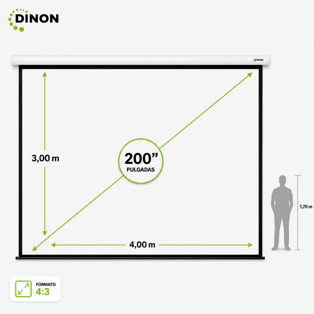 Telón Eléctrico Dinon con Motor Silencioso 4x3m (200”)