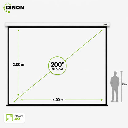 Telón Eléctrico Dinon con Motor Silencioso 4x3m (200”)