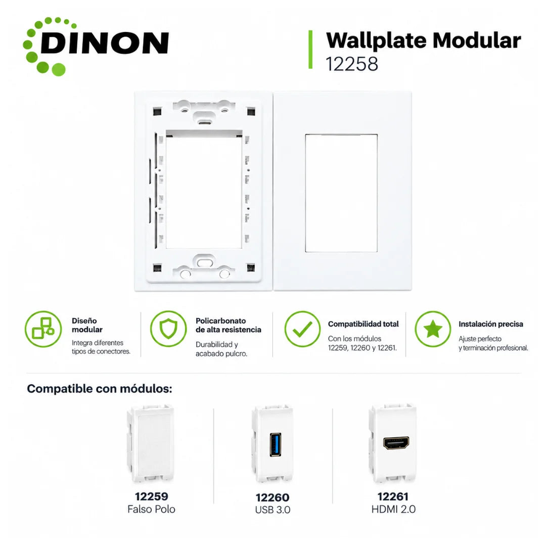 MODULO WALLPLATE 12258 120x70mm (Compatible con 12259, 12260 y 12261)