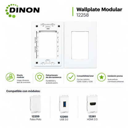 MODULO WALLPLATE 12258 120x70mm (Compatible con 12259, 12260 y 12261)