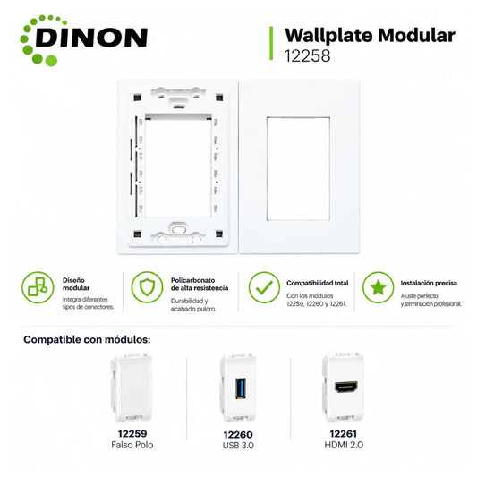 MODULO WALLPLATE 12258 120x70mm (Compatible con 12259, 12260 y 12261)