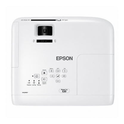 PROYECTOR EPSON POWERLITE E20 / XGA / 3LCD/ 3.400 LUMENES / BLANCO
