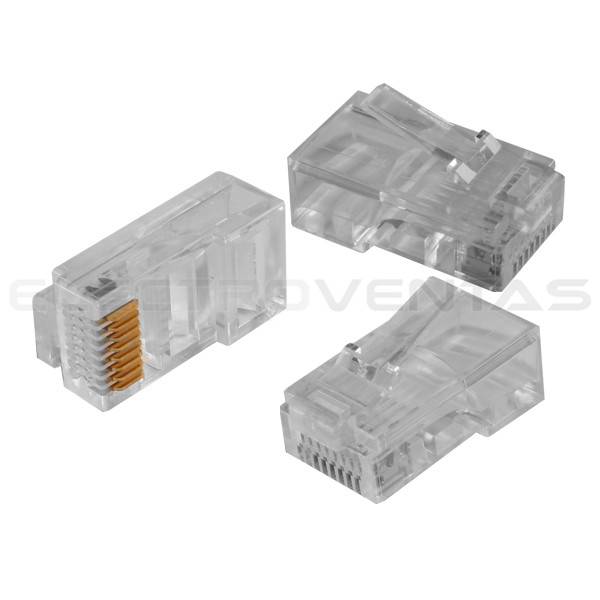 PACK DE 100 CONECTORES RJ45 CAT5 -SKU: 8665