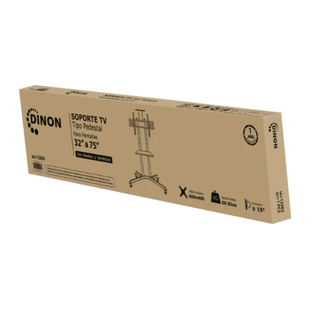 Soporte Pedestal Dinon con Ruedas para TV 32" a 75" - VMAX 600x400
