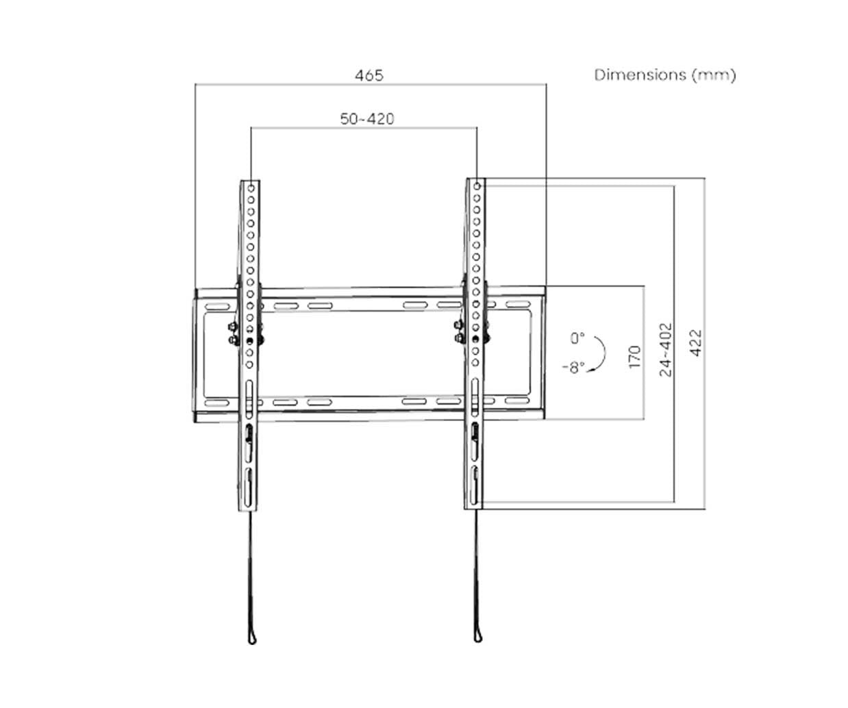 SOPORTE PARA TV LCD LED UNIVERSAL REGULABLE 32-55", VMAX 400X400, 35KG. - SKU:12075