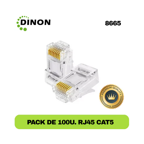 PACK DE 100 CONECTORES RJ45 CAT5 -SKU: 8665