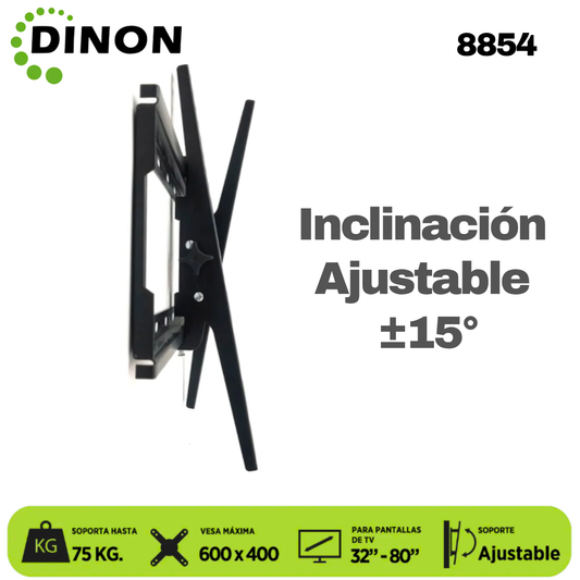 SOPORTE PARA TV DINON PREMIUM UNIVERSAL REGULABLE 32-80", VMAX 600X400, 75KG - Sku:8854