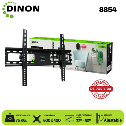 SOPORTE PARA TV DINON PREMIUM UNIVERSAL REGULABLE 32-80", VMAX 600X400, 75KG - Sku:8854
