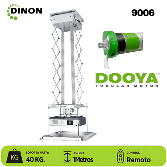 LIFT ELECTRICO PROYECTOR A TECHO, MOTOR TUBULAR, C/R, 1 METRO, 40KG, DINON - sku:9006