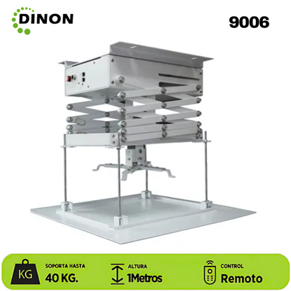 LIFT ELECTRICO PROYECTOR A TECHO, MOTOR TUBULAR, C/R, 1 METRO, 40KG, DINON - sku:9006