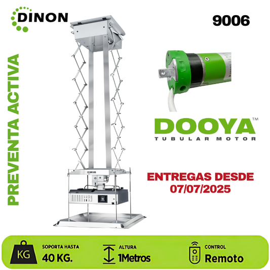 LIFT ELECTRICO PROYECTOR A TECHO, MOTOR TUBULAR, C/R, 1 METRO, 40KG, DINON - sku:9006