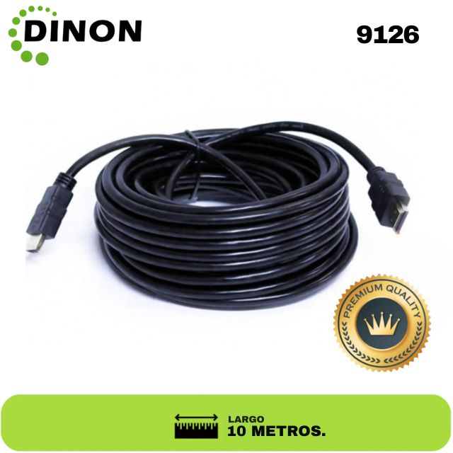 CABLE HDMI 10M. M/M, 1.4, CONECTORES BAÑO ORO. Sku:9126