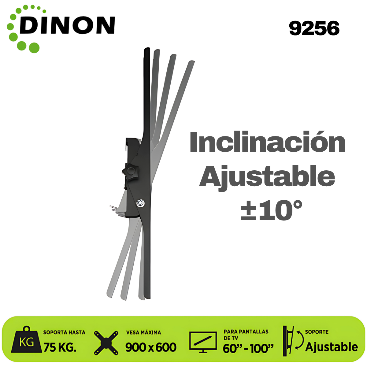 SOPORTE PARA TV LCD LED UNIVERSAL REGULABLE 60-100, VMAX 900X600, 75KG. DINON - Sku:9256