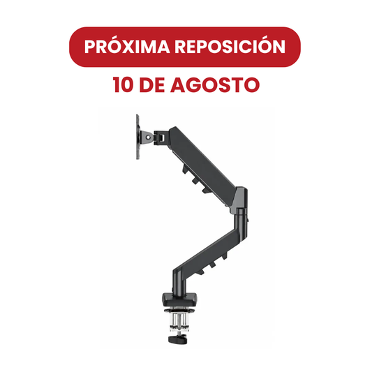 SOPORTE TIPO BRAZO SIMPLE PARA MONITOR 17-32", GAS SPRING, 10KG, NEGRO, DINON