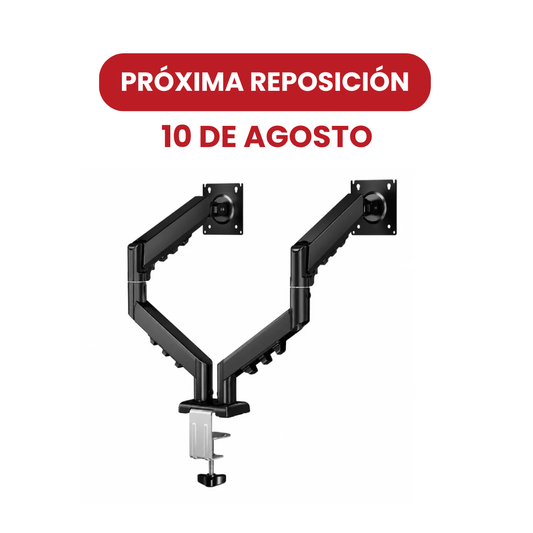 SOPORTE TIPO BRAZO DOBLE PARA MONITOR 17-32", GAS SPRING, 10KG, NEGRO, DINON