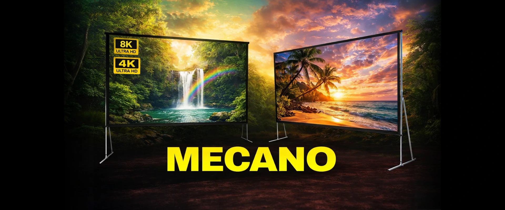 Telones Mecano para eventos exterior Dinon proyectando la máxima calidad del mercado en Chile, listo para comprar