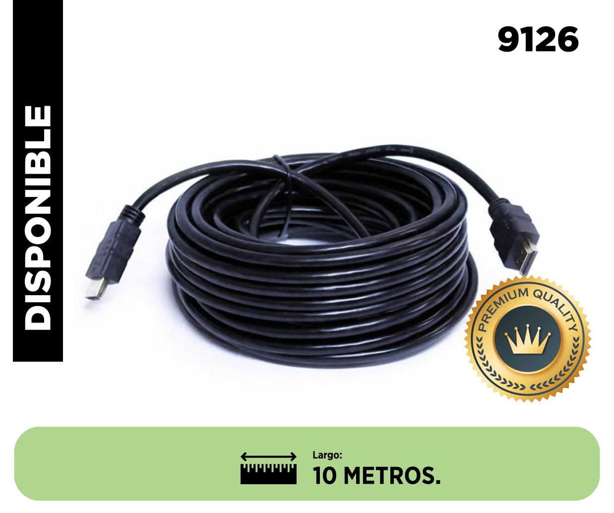 CABLE HDMI 10M. M/M, 1.4, CONECTORES BAÑO ORO. Sku:9126