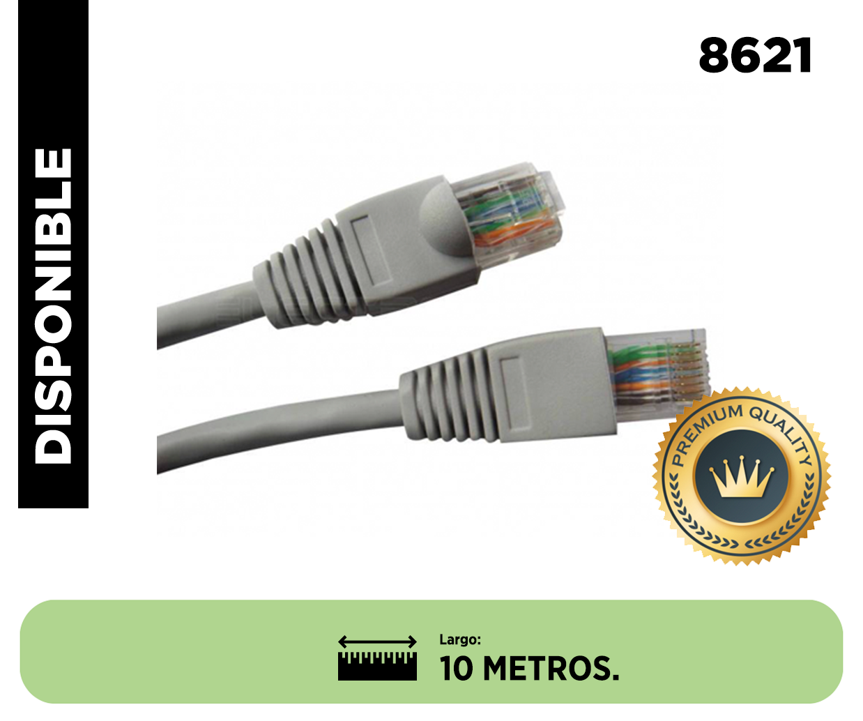 CABLE PATCH UTP 10 MTS CAT5E MARFIL CCA 26AWG DINON. Sku:8621