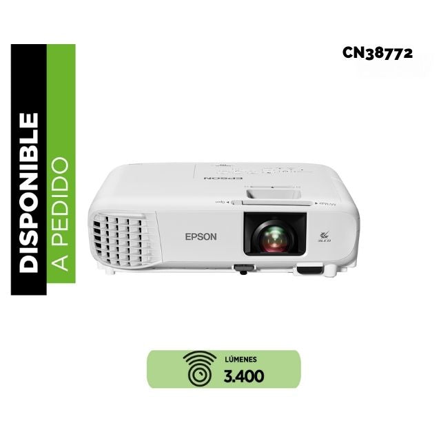 PROYECTOR EPSON POWERLITE E20 / XGA / 3LCD/ 3.400 LUMENES / BLANCO