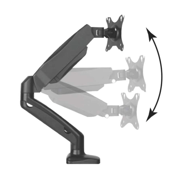 SOPORTE ERGONOMICO LCD MESA 1 BRAZO, 13-27', GIRO 180°, VESA 100X100. Sku:9412
