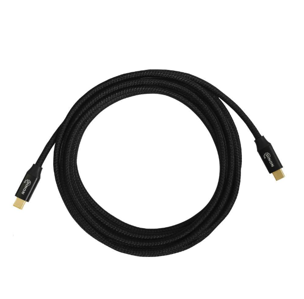 CABLE USB-C A USB-C 3.1, 10GBPS, 3MTS, CONECTOR METALICO, NEGRO DINON. sku:9789