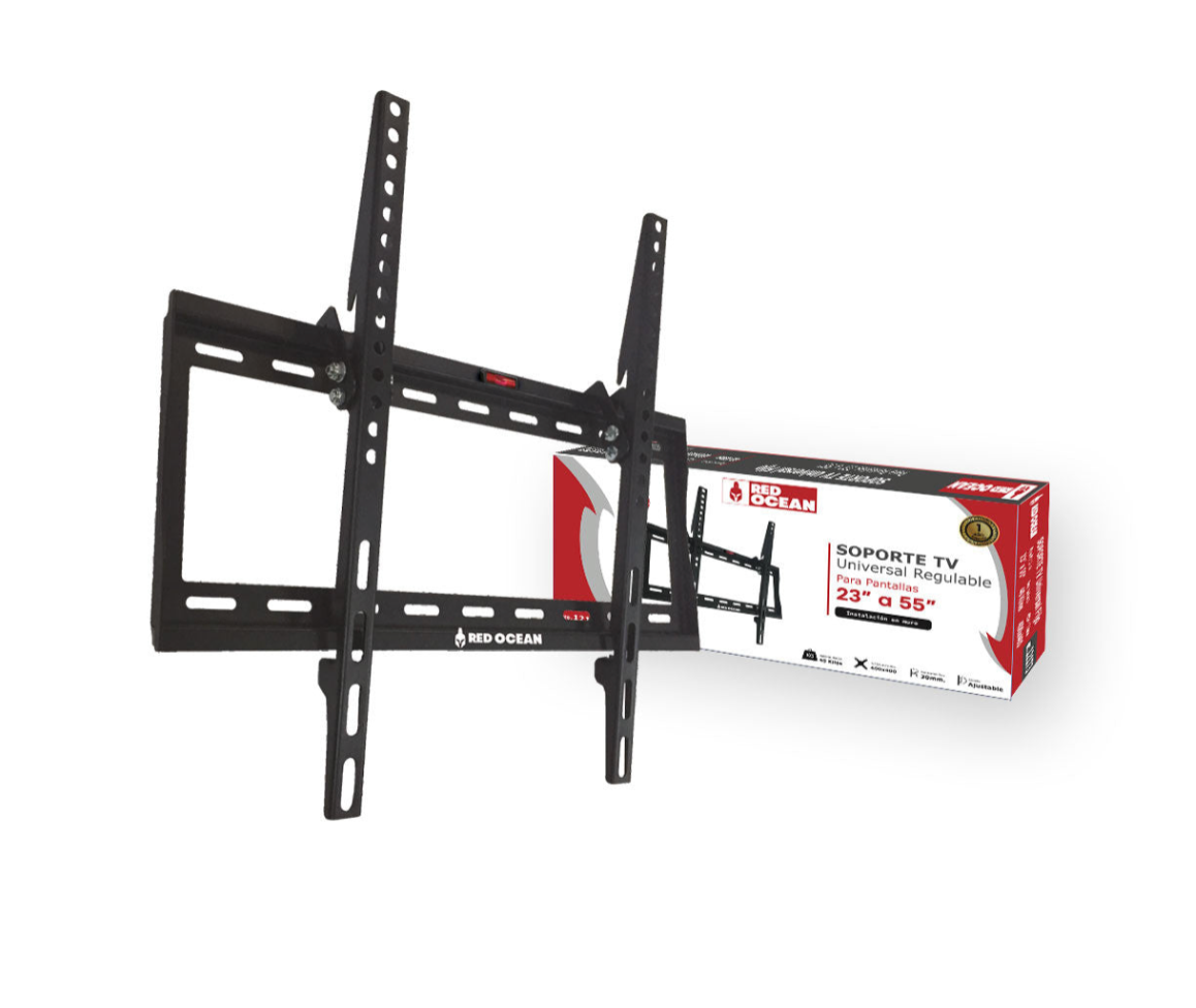 SOPORTE PARA TV UNIVERSAL REGULABLE 23-55" 1.2MM, VMAX 400X400, 40KG, REDOCEAN - SKU: 12175